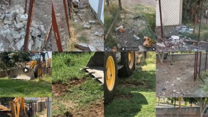Kepçeyle Bahçeye Girdiler: TOKİ Basın Sitesi Harabeye Döndü!