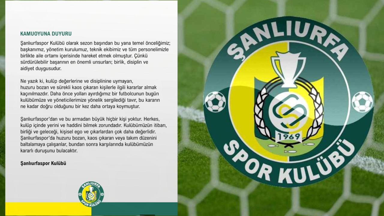 Şanlıurfaspor’dan Sert Mesaj: “Kulüp Değerlerinden Taviz Yok”
