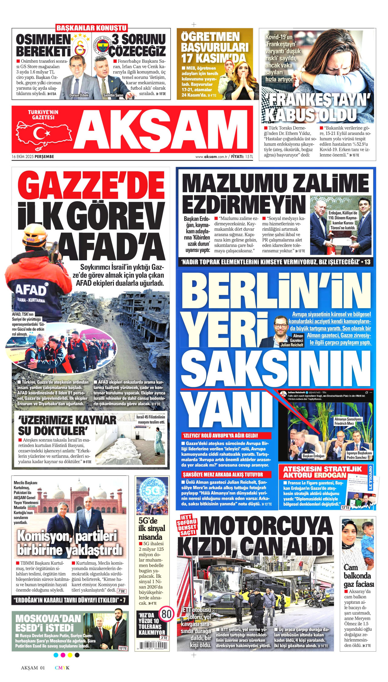 AKŞAM Gazete Manşeti