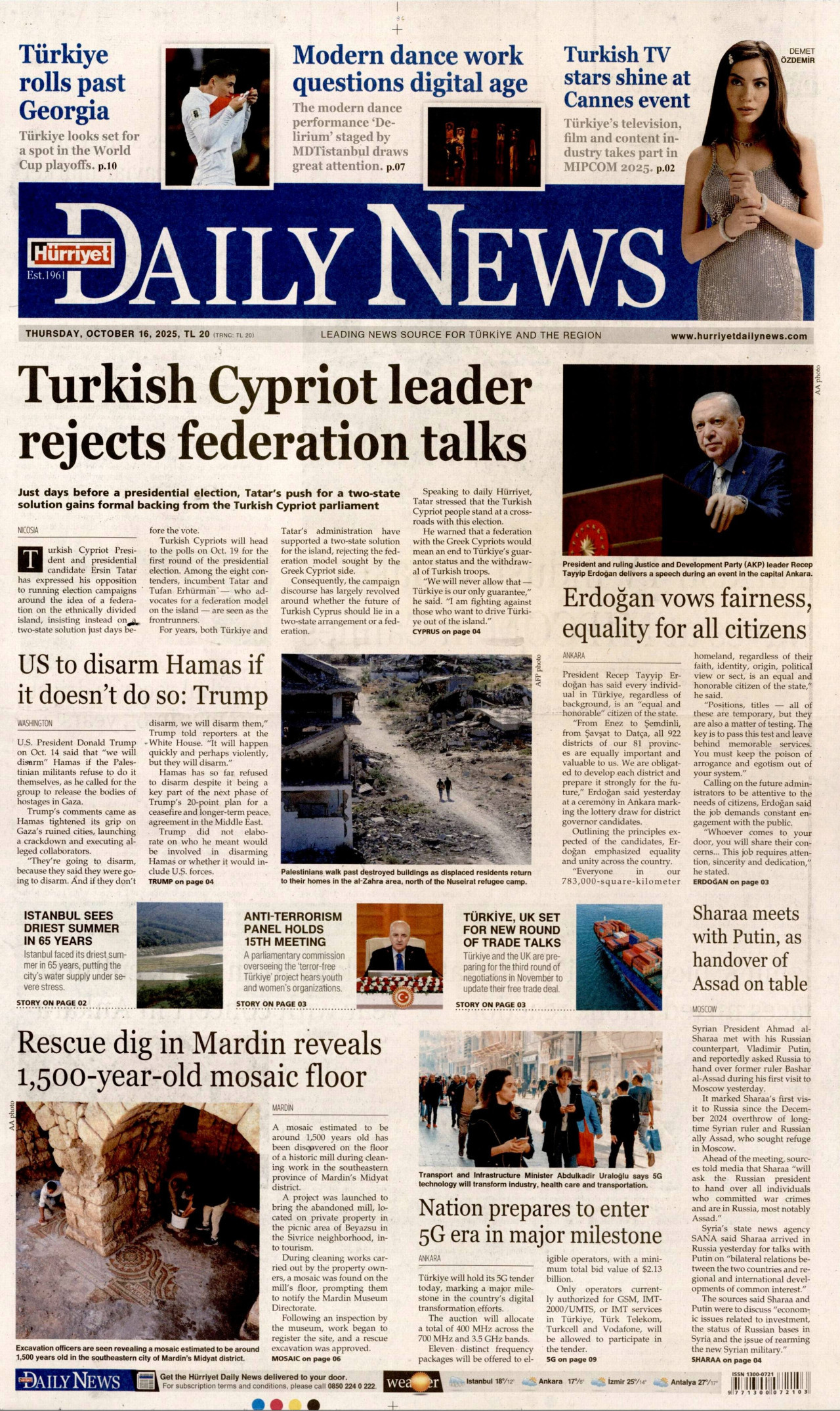 HÜRRİYET DAİLY NEWS Gazete Manşeti