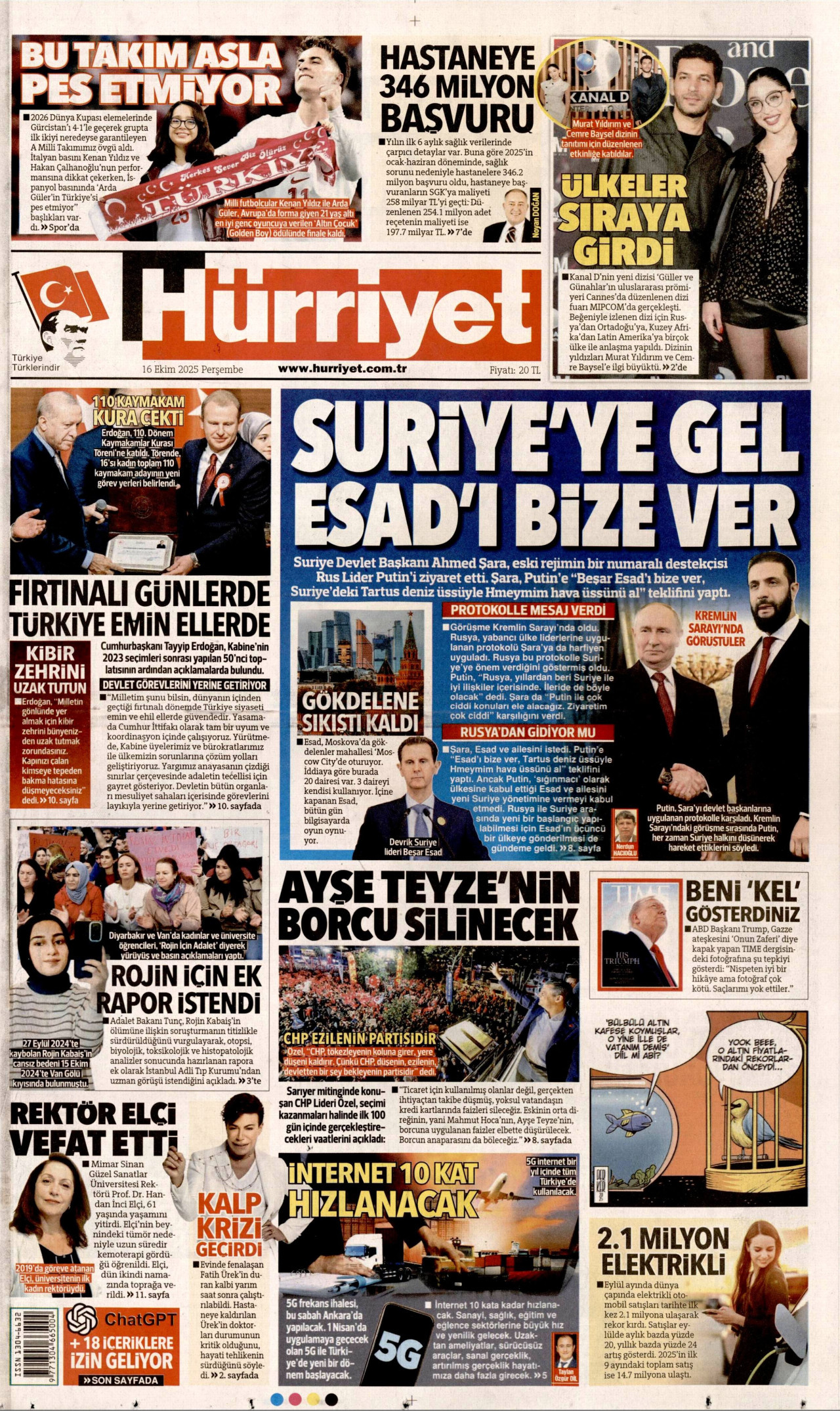 HÜRRİYET Gazete Manşeti