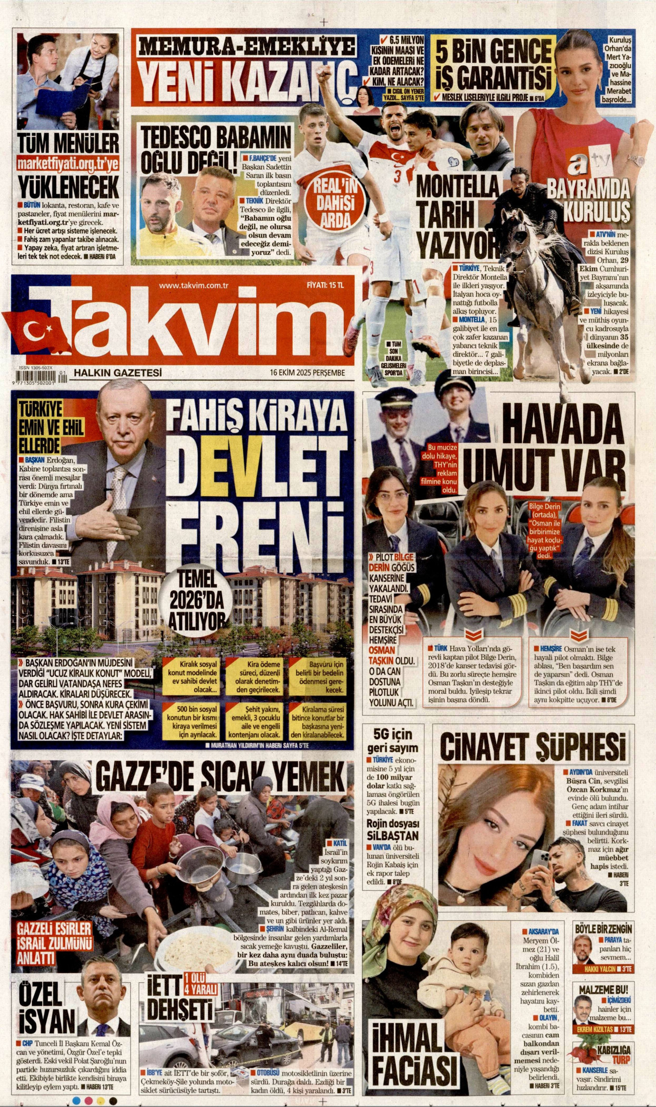 TAKVİM Gazete Manşeti